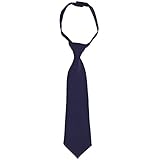 French Toast Adjustable Solid Color Tie Boys Navy 4-7 One Size