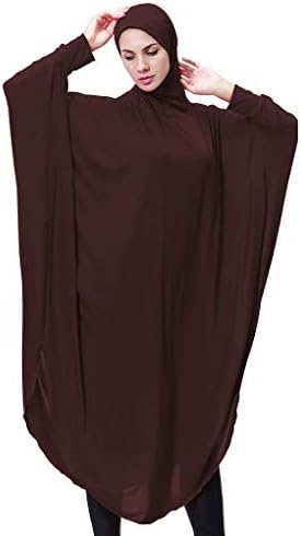KOROWA Women Burqa Robe Lady Thobe Hijab Girls Long Sleeve Head Cover Long Gown
