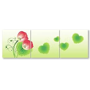 3 Piece Canvas Wall Art-Romantic Flower-Canvas Prints Home Artwork Decoration for Living Room,Bedroom - 12"x12"x3 Panels