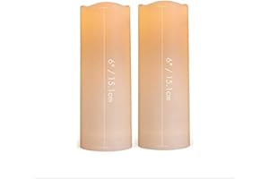 Aignis LED Flameless Candles, Outdoor Indoor Waterproof Battery Operated Candles for Home/Wedding Décor, Exquisite Set of 2 (D 2.2" x H 6")