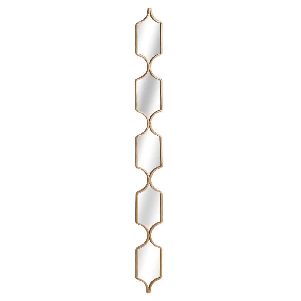 Hill 1975 Square Decrotive Hanging Collage Mirror in Gold, Metal, Glass, Mixed, 2 x 14 x 145 cm