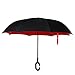 YLYYCC Reverse Inverted Sun&Rain Light Windproof Travel Car Golf Outdoor Umbrella Auto Open Close-Black