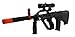 Super Action Toy Gun Steyr AUG Rifle w/ Lights, Sounds, Scope Attachment, Vibrating Recoil Action, Ultraviolet Blue Light Piece, & Foregrip