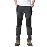 UPON HIKING Men Outdoor Soft Shell Waterproof Thin Fleece Pants
