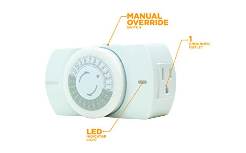 Woods 50103WD Indoor 24-Hour Heavy Duty Mechanical Timer, 1 Grounded Outlet, Standard Body, - Thumbnail 3