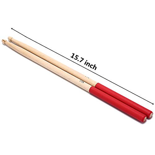 7A Drumsticks, 5 Pair Drum Sticks Maple Wood Drumsticks Drum Accessories Wood Tip Drumstick Multi Color for Kids Children Students Adults and Beginners - Thumbnail 3