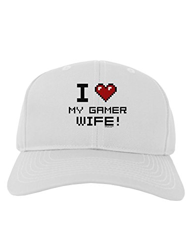TooLoud I Heart My Gamer Wife Adult Baseball Cap Hat - White