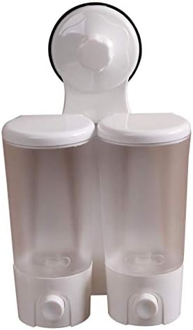 Suction Cup Wall Mounted Double Liquid Soap Hand Dispenser For Hotel Bathroom