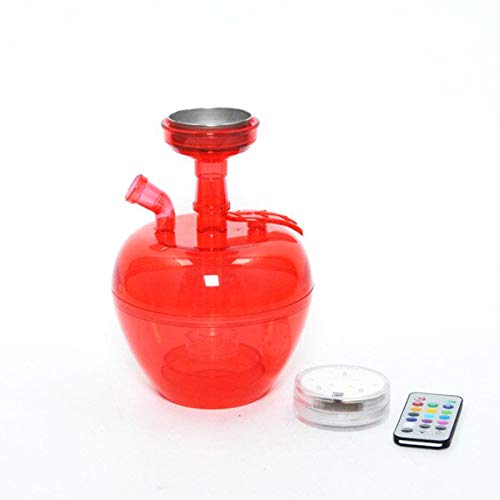 TYX Crossdresser Hookah Creative Apple Plastic hookahs Groove led Light can be remotely Controlled
