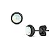 MoBody White Created-Opal Teen Girls Black Surgical Stainless Steel Round Stud Fashion Earrings
