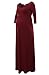 Jinson Women's Basic 3/4 Sleeve Maternity Long Maxi Dress Vestido with Empire Waist for Pregnancy