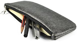 「Thing.Is」PU Leather Pencil Case, Pen Bag, Toiletry Storage, Travel Bag, Black