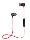 Bluetooth Headphones Sports Wireless Earbuds Sweatproof Headset Magnetic attraction Stereo Earphones for Running Workout Gym Noise Cancelling Proshine(Red)