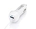 iPhone 6s Car Charger, Shackle Lightning Coiled Car Charger Adapter for iPhone 6/6s 6 Plus with extra 2.1A High Speed USB port, White
