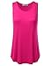 FLORIA Womens Basic Flowy Loose Fit Ultra Lightweight Soft Knit Sheer Tank Top FUCHSIA 2XL