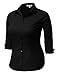 SHOPQUEEN Plus Size Stretchy Button Down Collar Office Formal Casual Shirt Blouse