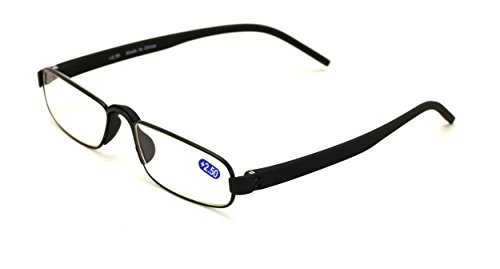 Lightweight Computer Reading Glasses - Anti-Blue AR Coating - Reduce fatigue, strain, & dry eye from digital gear. (Black, 1.25)