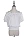 Anna-Kaci Women's Off Shoulder Peasant Tops Boho Short Sleeve Ruffle Shirts Smocked Blouse, White, Large