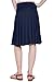 12 Ami Solid Basic Fold-Over Stretch Midi Short Skirt Navy Large