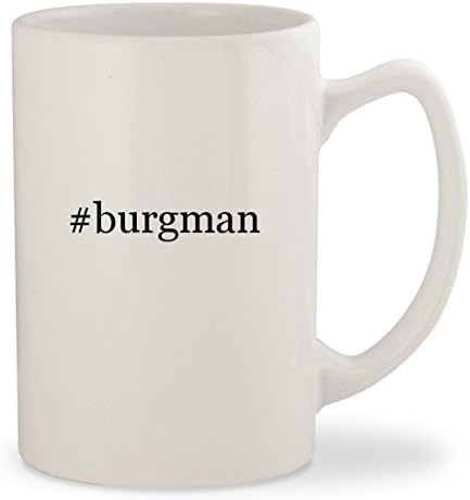 #burgman - White Hashtag 14oz Ceramic Statesman Coffee Mug Cup