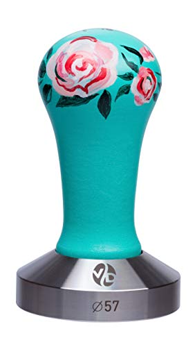 Tamper - Espresso Tamper - mm Tamper - Coffee Tamper Art"Rose" Series - Coffee Press Tool - Tamper Espresso - Stainless Steel Espresso Tamper - Handle Solid Wood (menthol, 57mm)