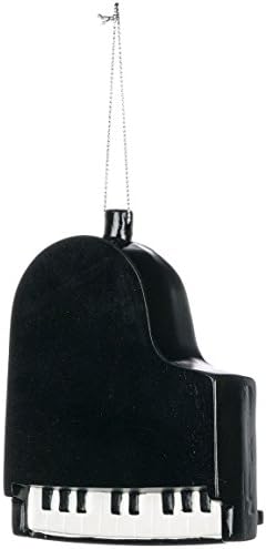 Black Grand Piano 4 inch Cast Resin Christmas Ornament Decoration