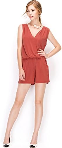 NAKED ZEBRA WOMEN'S SLEEVELESS SHORT ROMPER_AUROR RED_LARGE