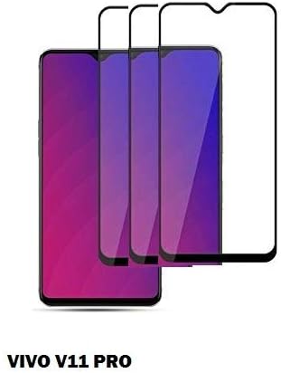 FASHIONISTA Full Glue VIVO V11 PRO Full Coverage 5D Tempered Glass, Full Edge-to-Edge 5D Screen Protector -Black (Pack of 3)