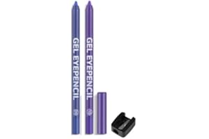 Erinde 2Pcs Waterproof Gel Eyeliner Pencil, Long Lasting & Smudge Proof, Waterline Gel Eyeliner Pencil, Easy Sharpening, Crea