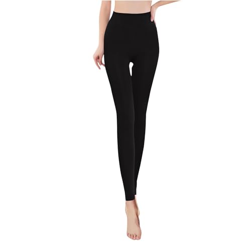 Gym Leggings for Women UK - Mid Waist Tummy Control Yoga Pants Workout Scrunch Bums Activewear Women Thermal Legging Black L
