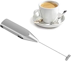 TECHVIDA Agitadores, Espumador de Leche, Mini Batidor Eléctrico Batidora de Café, Mezclador de Acero Inoxidable, Apto...