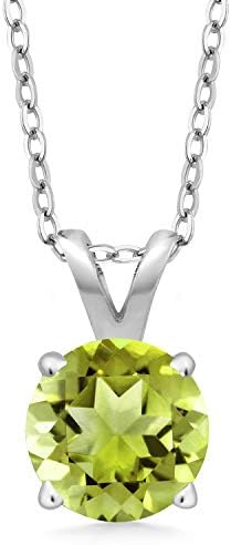 Gem Stone King 1カラット 天然石 ペリドット ネックレス ペンダント レディース シルバー925