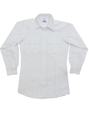 100% Polyester Long Sleeve Men's Uniform Shirt White