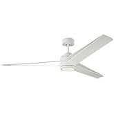 Monte Carlo 3AMR60RZWD Armstrong Unique Energy Star 60" Ceiling Fan with LED Light and Hand Remote Control, 3 Set ABS Blades,
