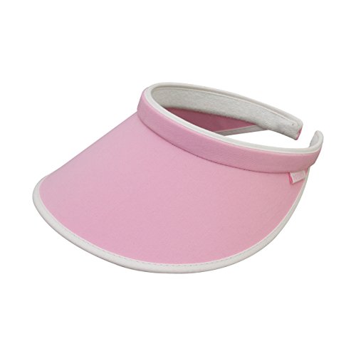 image for MG Women's Brushed Cotton Clip-On Visor-4129-PINK-WT, womens, Pink/Whi
