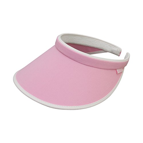 Women's Brushed Cotton Clip-On Visor-4129-PINK-WT