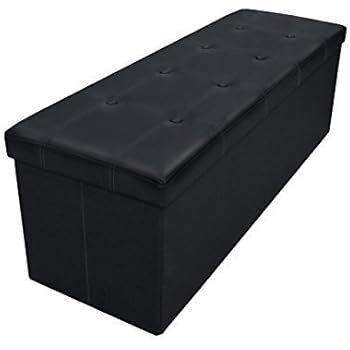 Amazon.com: SONGMICS Faux Leather Folding Storage Ottoman 