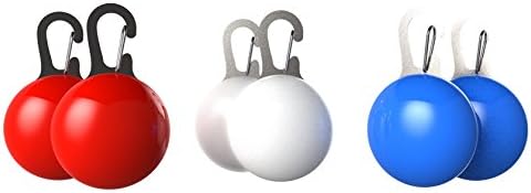 JazMo Premium Products Clip on Dog and Cat Collar Safety LED Lights 6 Pack Bundle Red, White and Blue Charm Pendant