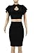 Mokoru Women's Cut Out Tiered Ruffle Sleeve Sexy 2 Piece Bodycon Midi Club Dress, Large, Black