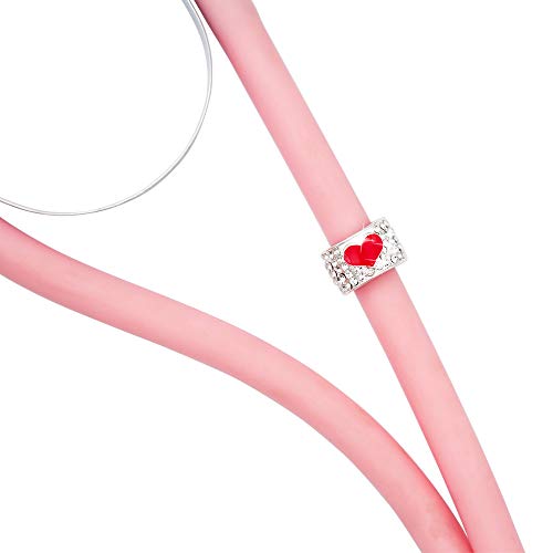 HEYGOO 2 Pack Love Heart Stethoscope Charm, Steth tag Personalized Hospital Nurse Identification