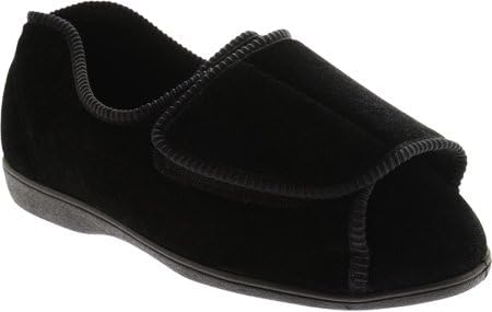Toe Warmers Women's Closed Back Slipper,Black,US 11 W