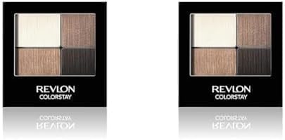 Revlon ColorStay 16 Hour Eyeshadow Quad with Dual-Ended Applicator Brush, Longwear, Intense Color Smooth Eye Makeup for Day & Night, Moonlit (555) (Pack of 2)