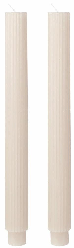 Ginger Ray Christmas Ribbed Ivory Dinner Candles Tabletop Decorations 2 Pack