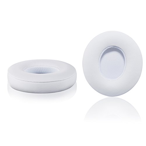 Bingle Replacement Earpads Ear Cushions for Beats Solo 2 Wired and Solo 2 Solo 3 Wireless Headphones with Protein Leather Memory Foam (White)