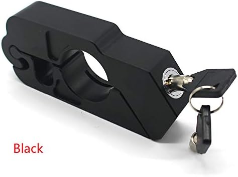 Professional Motorcycle Handlebar Grip Lock Aluminum Brake Clutch Security Safety Theft Protection Locks (black)