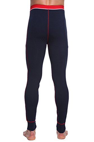 TONLEN Men's Mid-Weight Thermal Pants Cotton Long Johns Long Underwear Dark Blue L