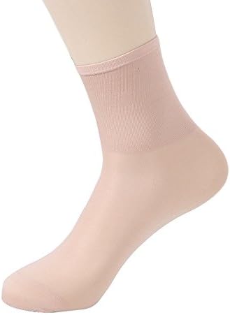 Bellon Ankle Causal Socks for Men Women Wide Elastic Hosiery Silky Sock, Skin 10 Pairs