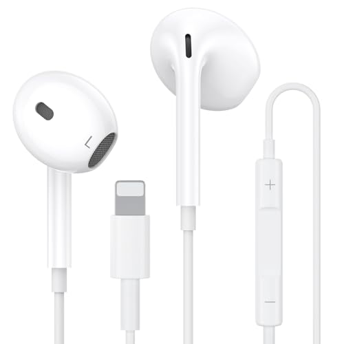 Écouteurs Filaires pour iPhone, [Certifié MFi] Intra-Auriculaires HiFi Stéréo avec Microphone et Contrôle du Volume, Casque Lightning Compatibles avec iPhone 14/14 Pro/13/12/11/XR/XS/X/8/7/SE