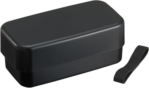 スケーター(Skater) バイオマス カトラリー付 弁当箱 ランチボックス 2段 大容量 1000ml 入れ子式 ランチベルト付 食洗機対応 電子レンジ対応 日本製 アッシュブラック PLB10WSB