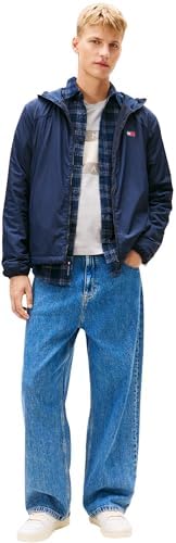 Uomo Giacca a Vento Fleece Chicago con Cappuccio, Blu (Dark Night Navy), M